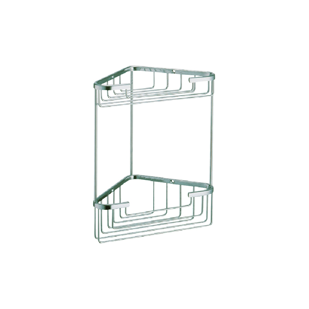 Progetto Bathroom Accessories Eco Style 2 Tier Corner Wire Basket | Chrome