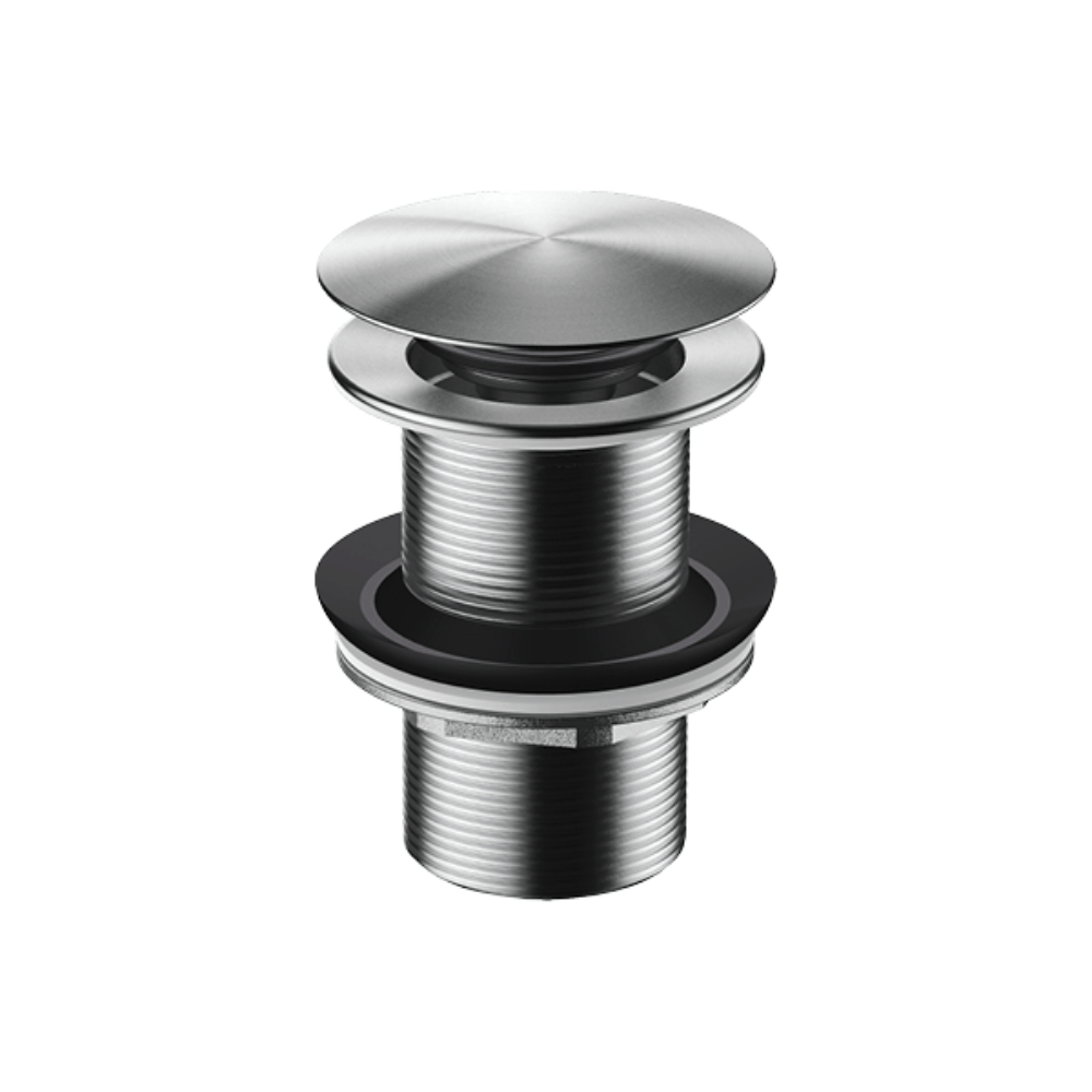 Progetto Pop Up Waste Swiss Pop Up Basin Waste 32mm | Brushed Stainless Steel Without Overflow