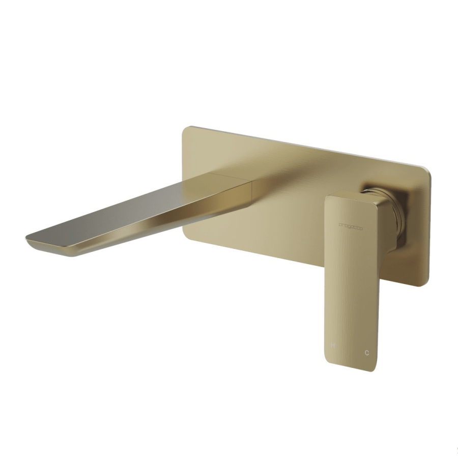 Progetto Basin Tap Como Wall Mount Mixer | Brushed Brass