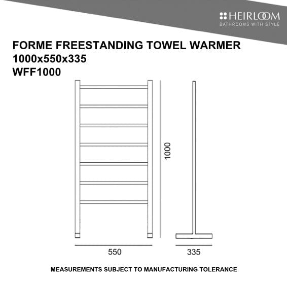 Heirloom Heated Towel Ladder Heirloom Forme Freestanding Heated Towel Ladder | Polished Stainless